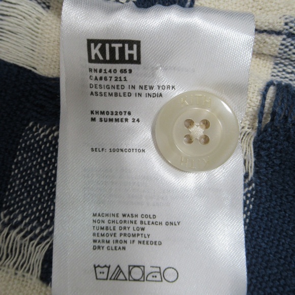 Kith Men's Jumbo Houndstooth Overshirt Cyanotype KHM032076 Size XXL - Picture 10 of 12